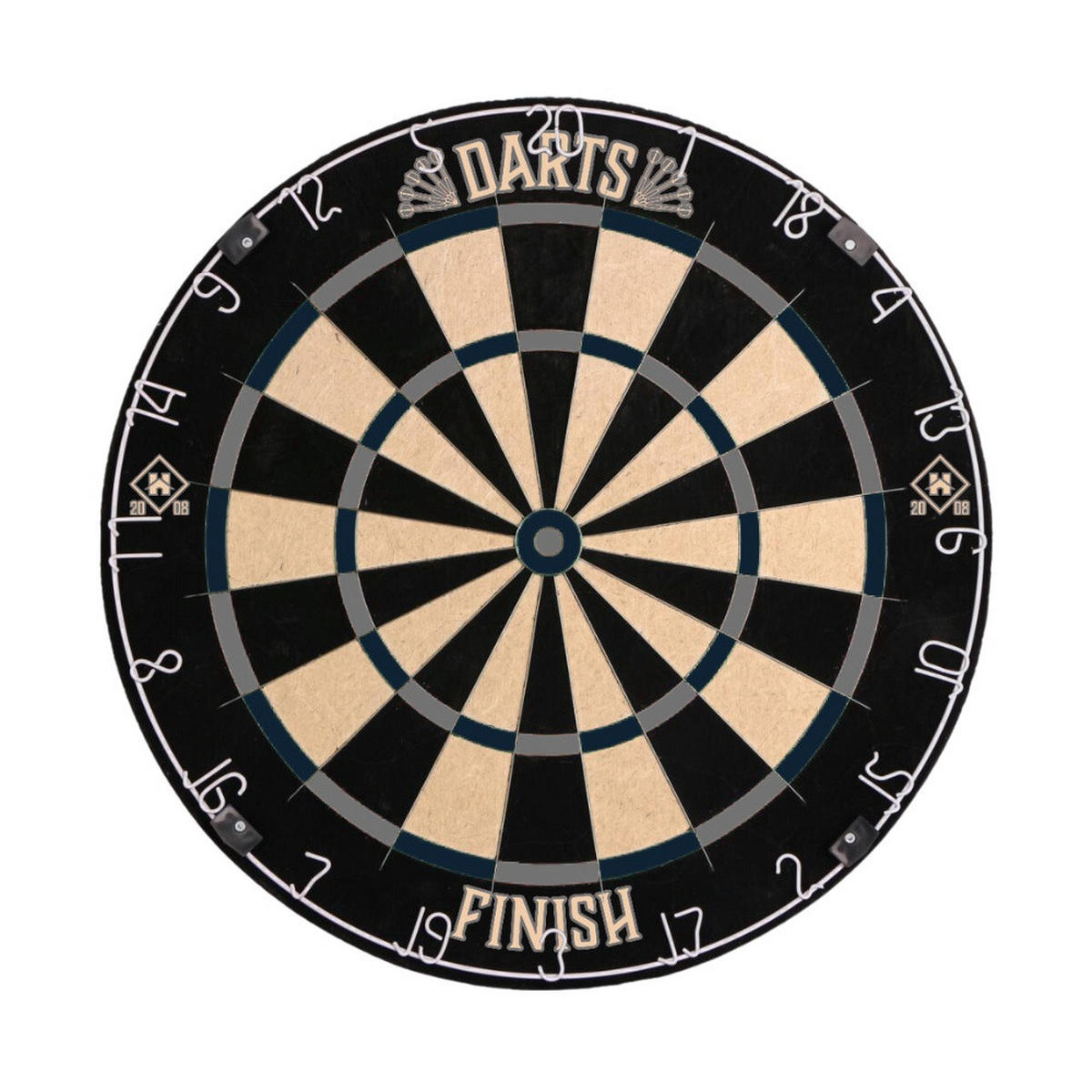 DARTSCHEIBE FINISH - Farbe: Schwarz - Schwarz, Textil/Metall (45.1/4cm) - Home Deluxe