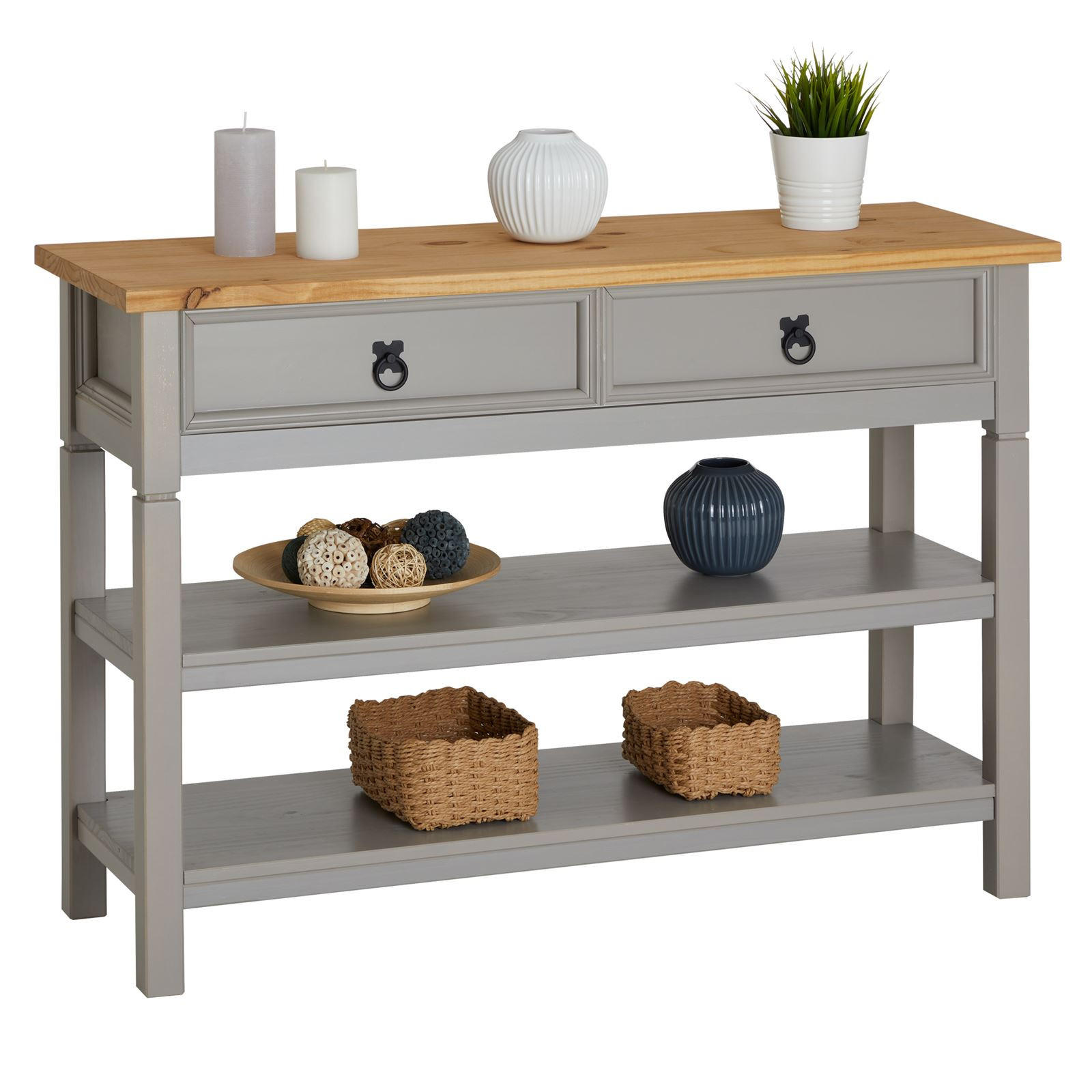 KONSOLENTISCH TEQUILA - Braun/Grau, Holz (37/110/78cm) - IDIMEX