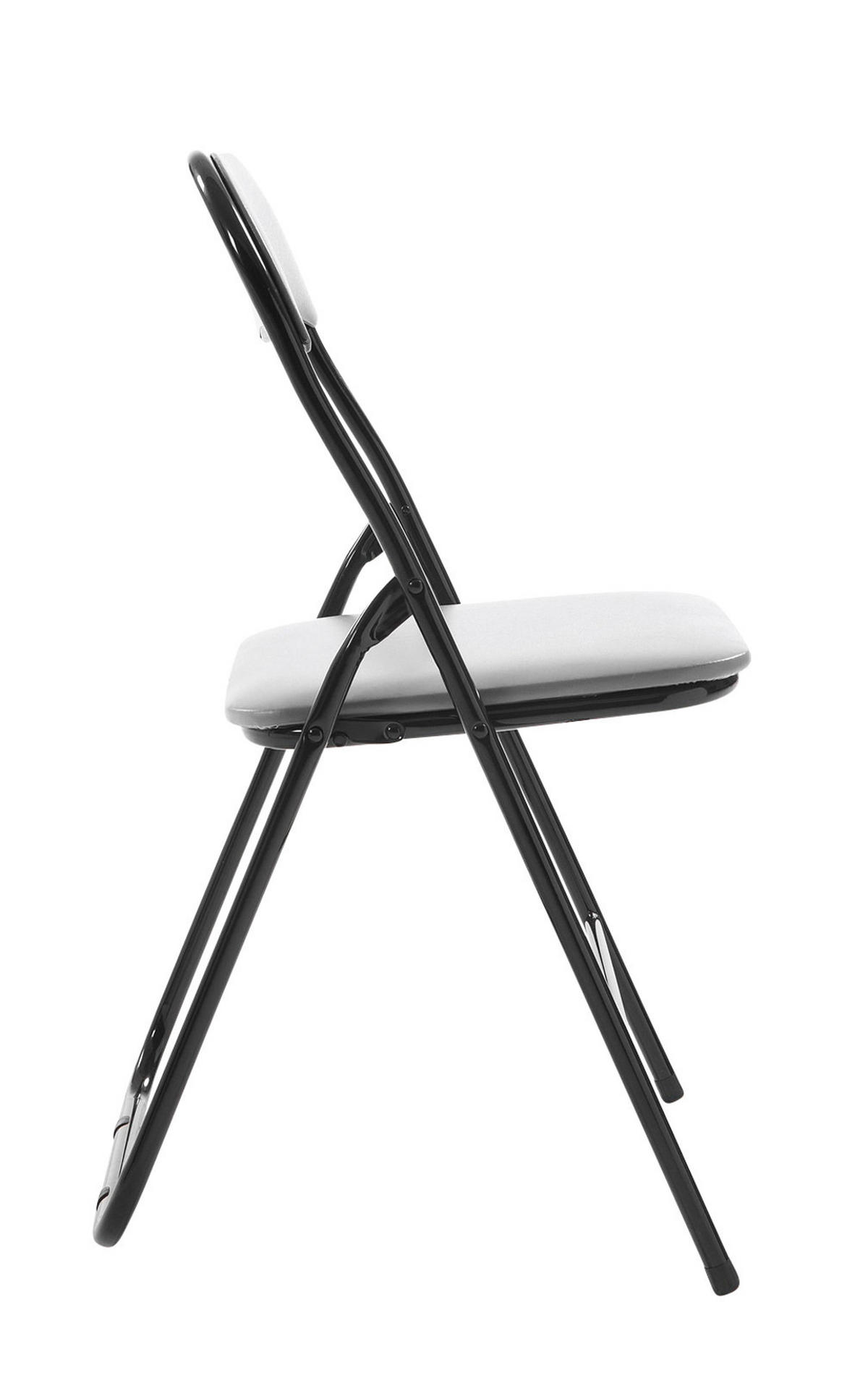 BESUCHERSTUHL Lederlook grau/schwarz - Schwarz/Grau, Textil/Metall (45/78/45cm) - CLP