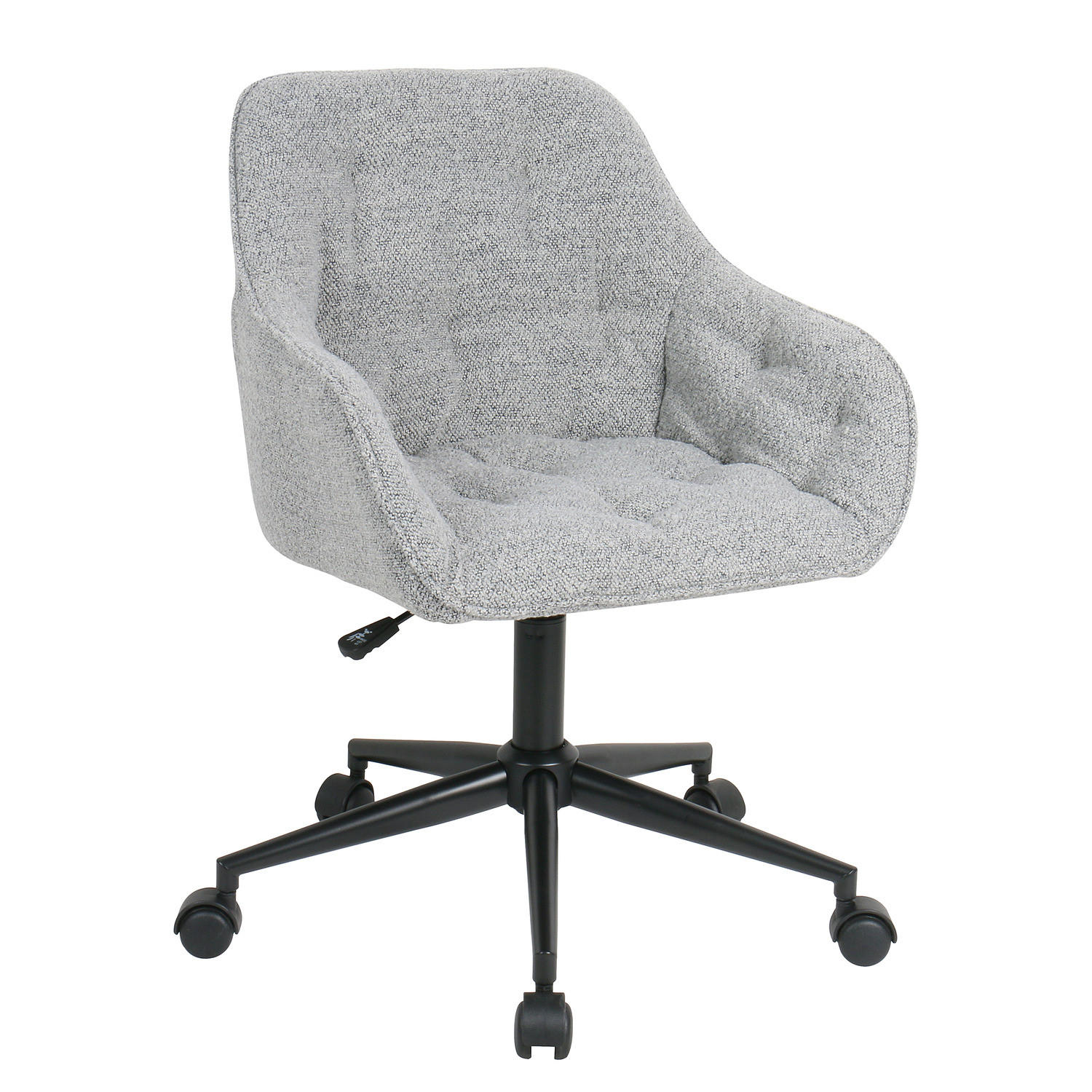 BÜROSTUHL - Samt - Schwarz/Grau, Textil/Metall (56/80/56cm) - home24