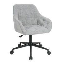 BÜROSTUHL - Samt - Schwarz/Grau, Textil/Metall (56/80/56cm) - home24