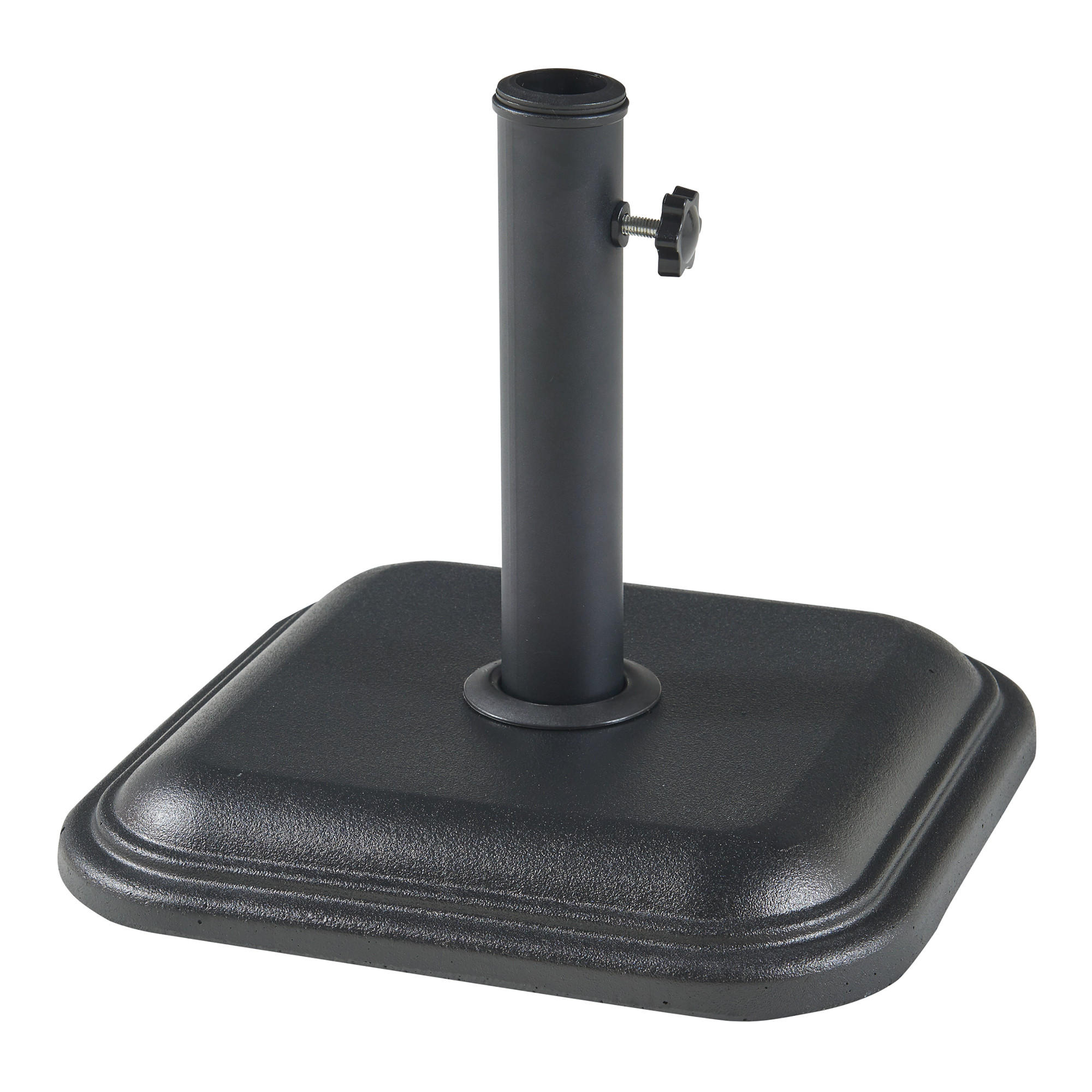 SONNENSCHIRMSTÄNDER Biccari - Schwarz, Stein (35/35cm) - casa.pro