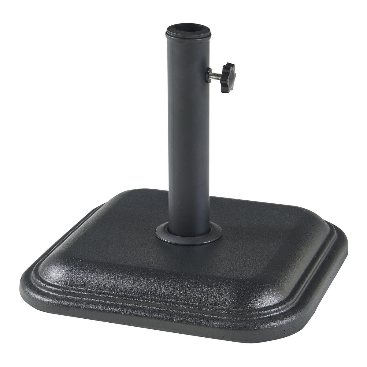 SONNENSCHIRMSTÄNDER Biccari - Schwarz, Stein (35/35cm) - casa.pro