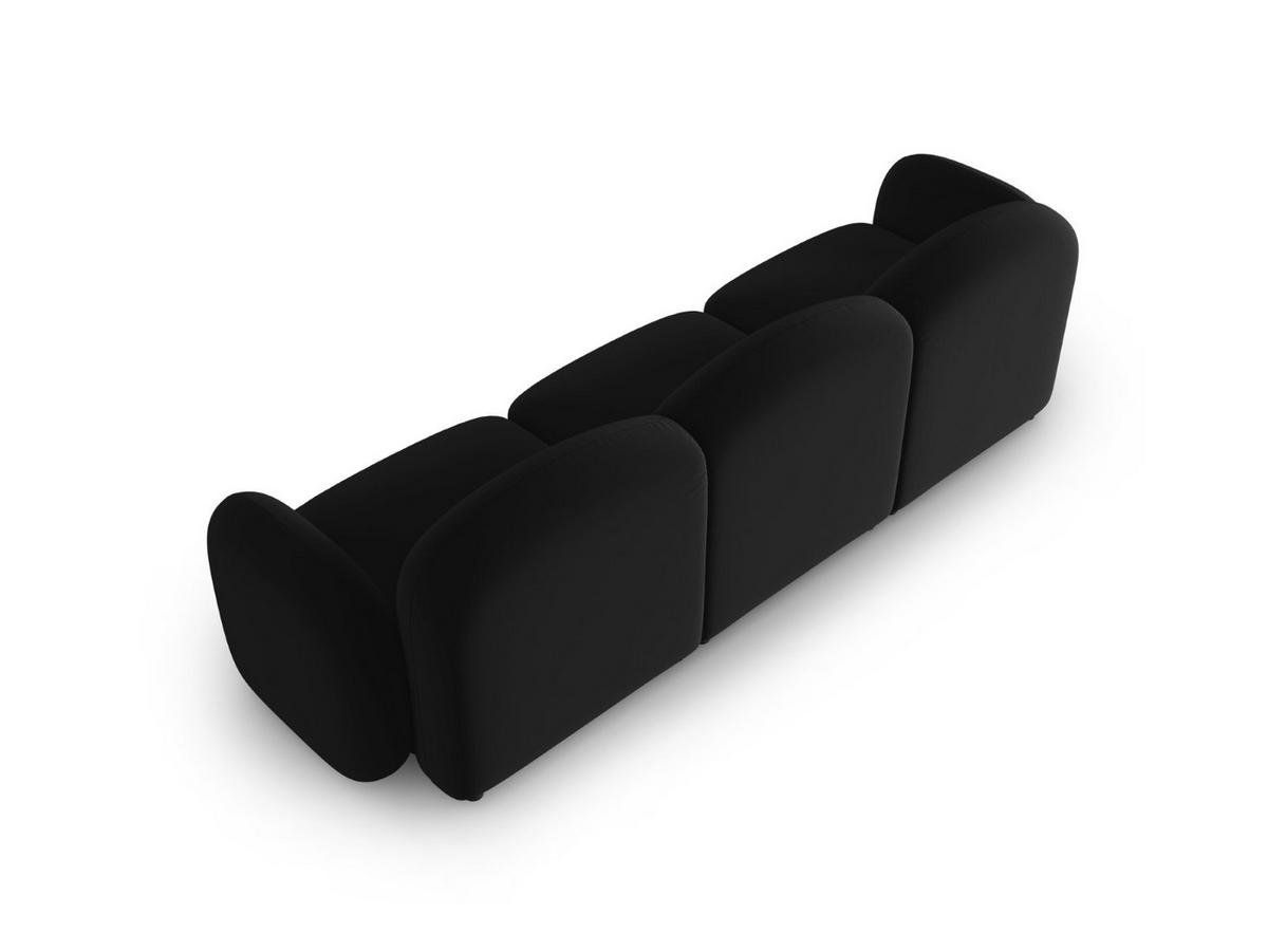 SOFA Blair aus Samt schwarz 3 Sitzplätze - Schwarz, Textil (87/80/272cm) - Micadoni