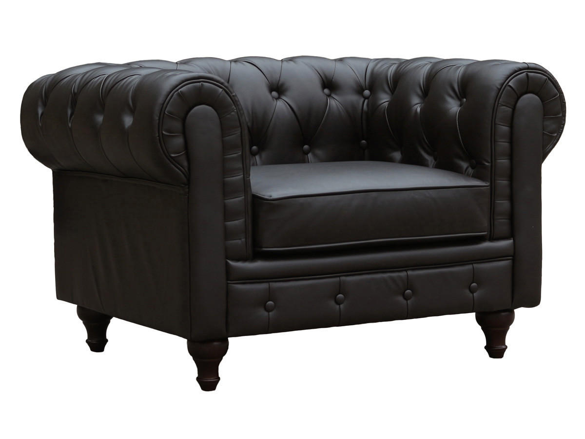 CHESTERFIELD-SESSEL Aliza Schwarz - Schwarz, Holz/Kunststoff (111/70/82cm) - Habitat Garten
