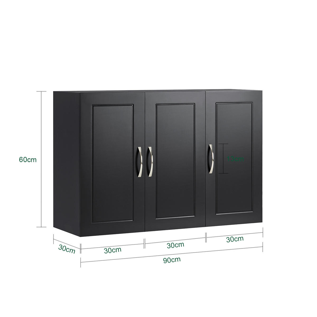 HÄNGESCHRANK Schwarz - Schwarz, Holzwerkstoff (90/60/30cm) - SoBuy