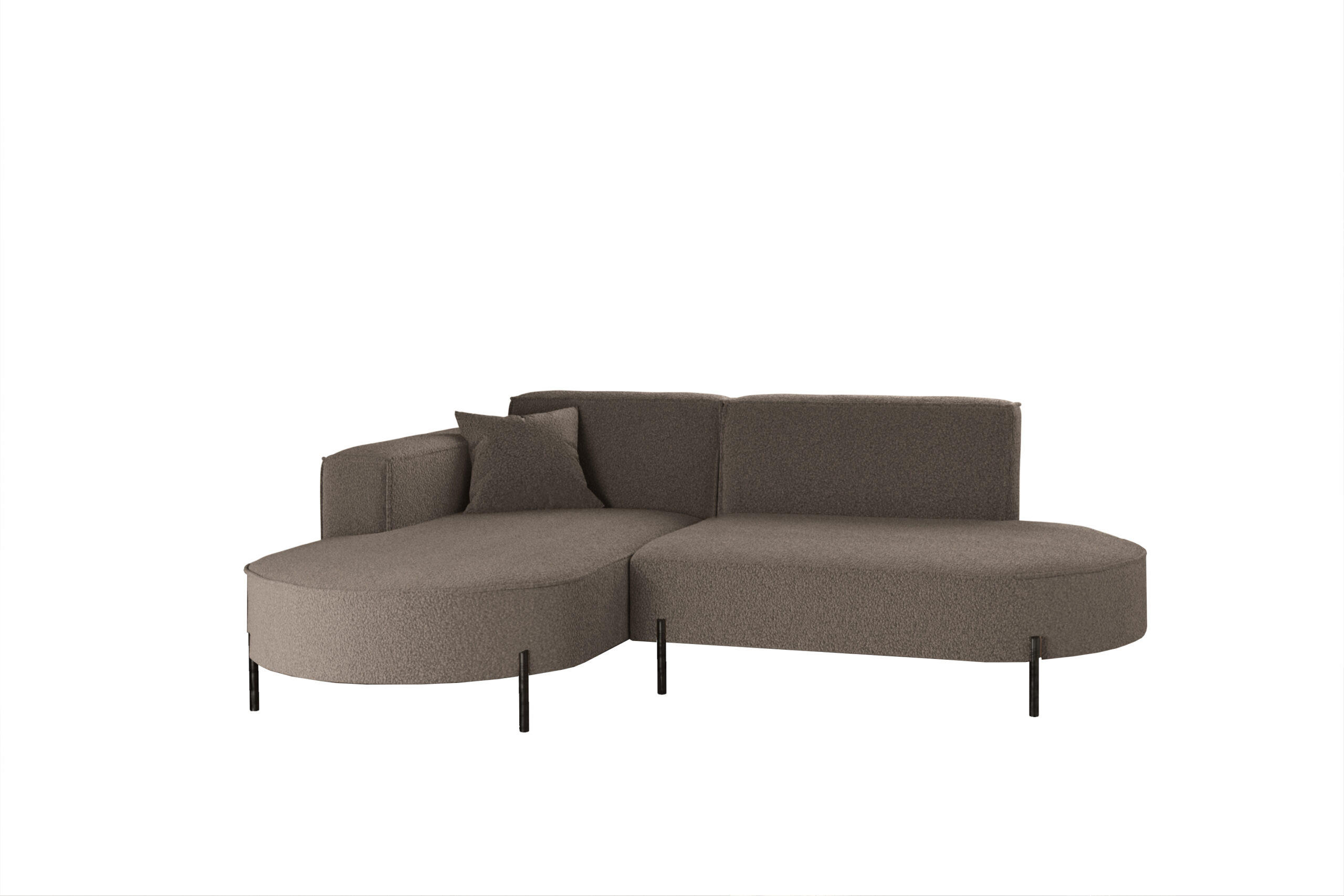 ECKSOFA L-Form Designer Modena Rein Stoff Quelle Braun Links - Braun, Holz/Textil (165/236cm) - Kaiser Möbel