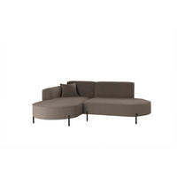 ECKSOFA L-Form Designer Modena Rein Stoff Quelle Braun Links - Braun, Holz/Textil (165/236cm) - Kaiser Möbel