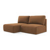 ECKSOFA mit Schlaffunktion links Strukturstoff Stoff Orange - Beige/Terra cotta, Kunststoff/Textil (149/210cm) - Makamii