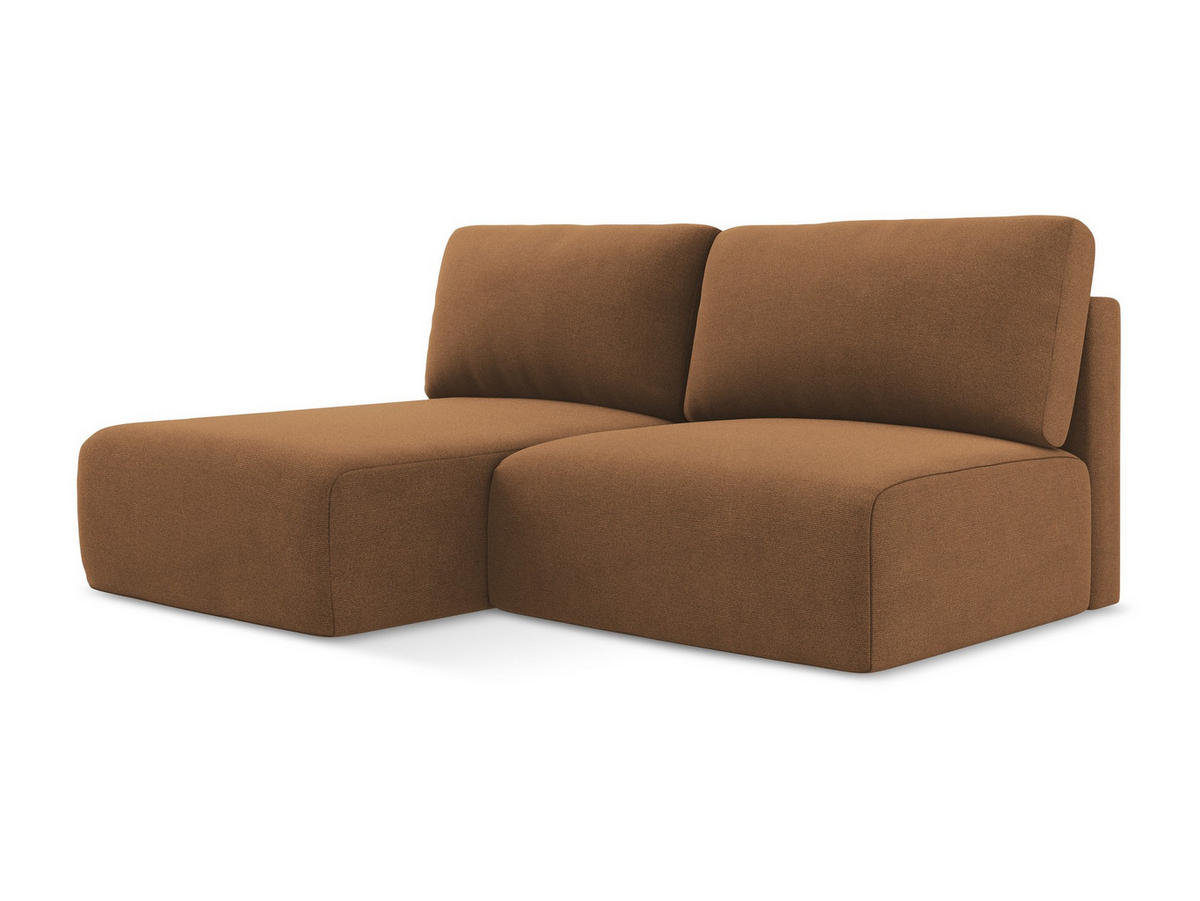 ECKSOFA mit Schlaffunktion links Strukturstoff Stoff Orange - Beige/Terra cotta, Kunststoff/Textil (149/210cm) - Makamii