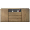 SIDEBOARD Skadu Grau Hochglanz - Grau, Holzwerkstoff (166.5/75.5/35cm) - Vladon