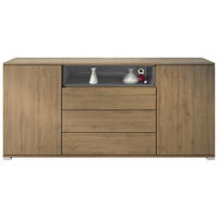SIDEBOARD Skadu Grau Hochglanz - Grau, Holzwerkstoff (166.5/75.5/35cm) - Vladon