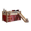 HOCHBETT mit Rutsche Karolina Massivholz Natur Textilset Zirkus - Rot/Kieferfarben, Holz (90/200cm) - 58aufmkessel