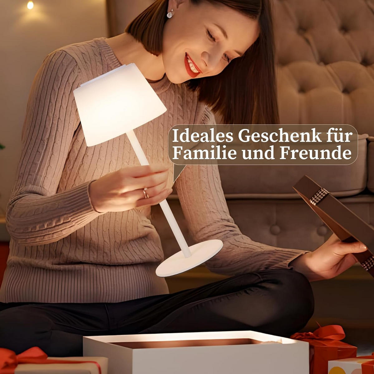 TISCHLEUCHTE Scheinhold 13/30.5/13 cm - Weiß, Metall (13/13/30.5cm) - ZMH