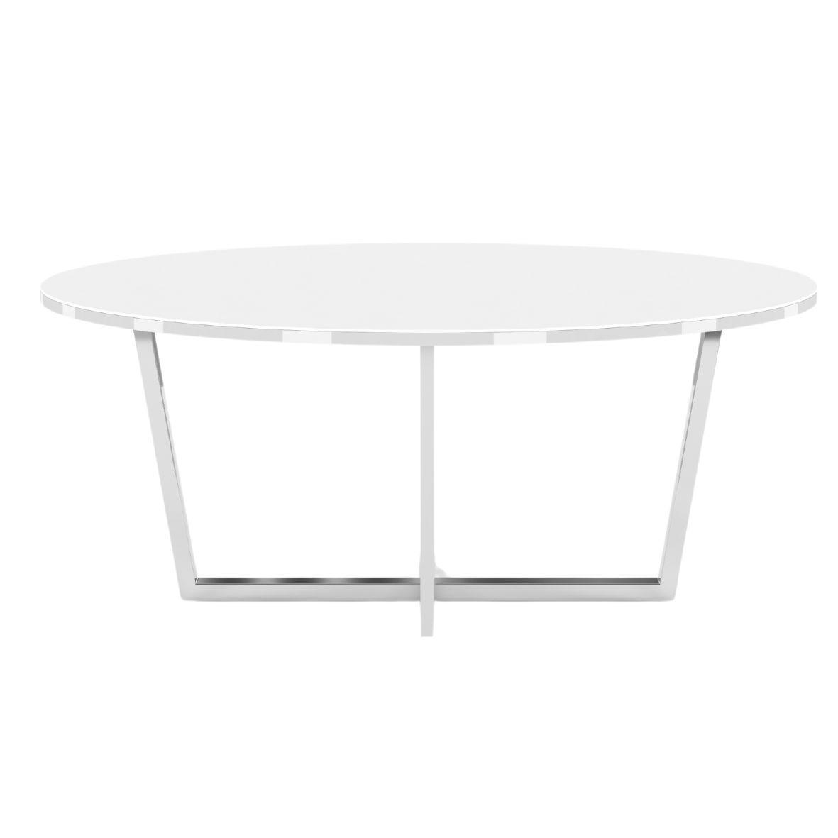 COUCHTISCH Rocket Weiß, Silberne Metallgestell, Hochglanz - Silberfarben/Weiß, Glas/Holzwerkstoff (60/110/45.5cm) - Dancan