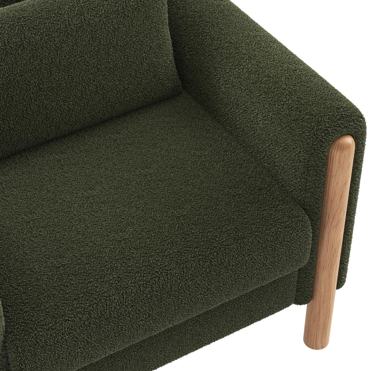 SESSEL Loungesessel Teddy Green 1-Sitzer - Grün, Holzwerkstoff (83/88.5/87cm) - Meubliv