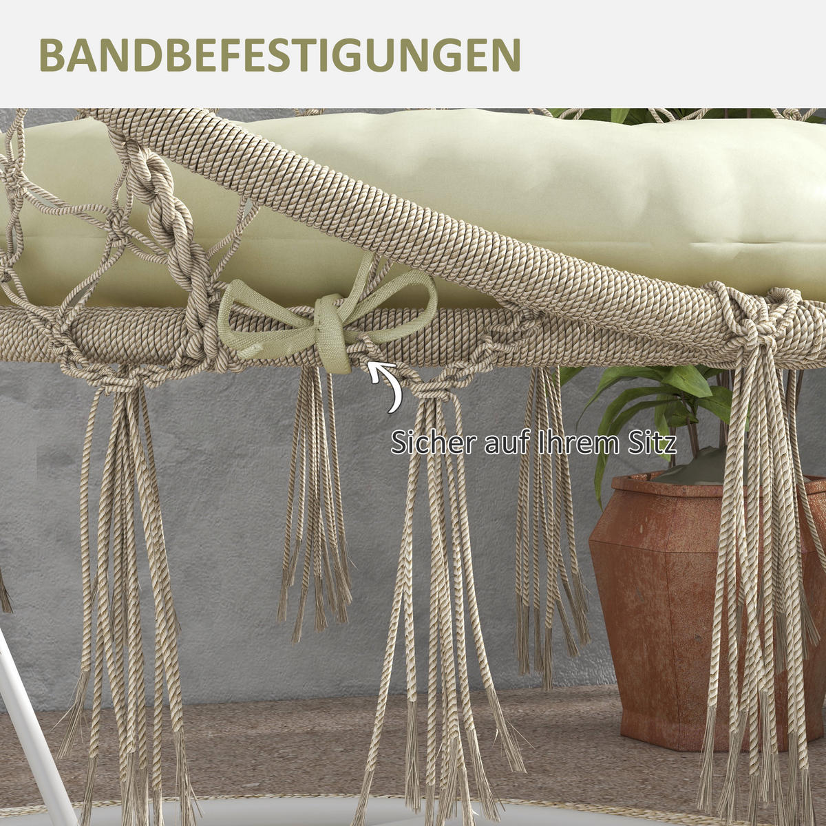 SITZKISSEN, Polyester, Beige - Beige, Kunststoff (80/10/80cm) - Outsunny