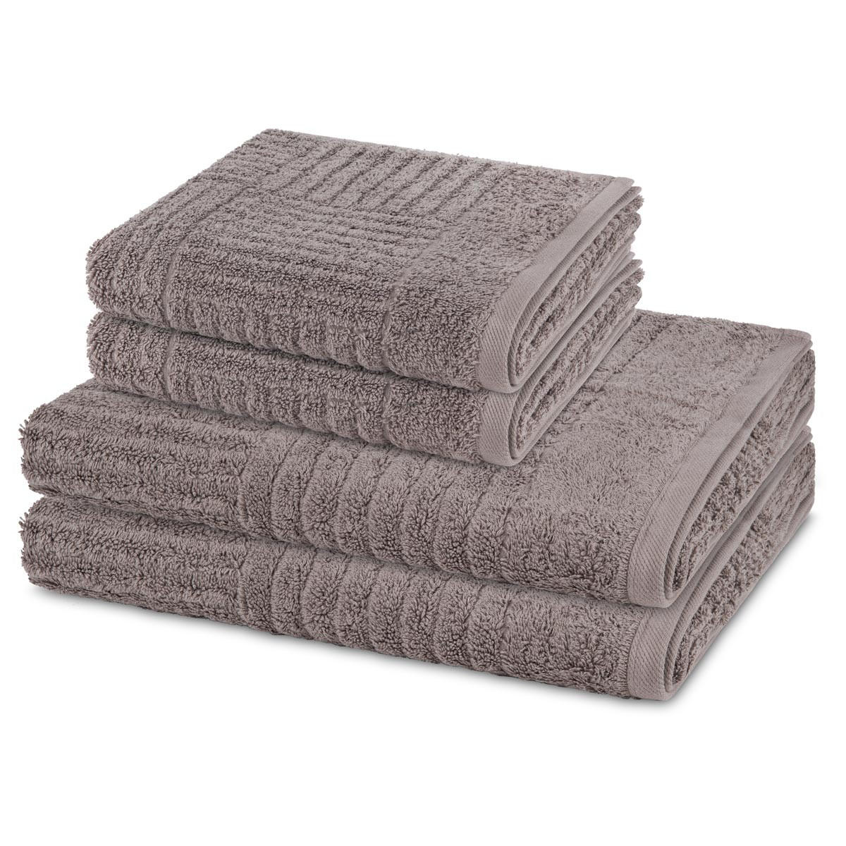 FROTTIERSET Carre 4-teilig - Grau, Textil (50/100cm) - Ross