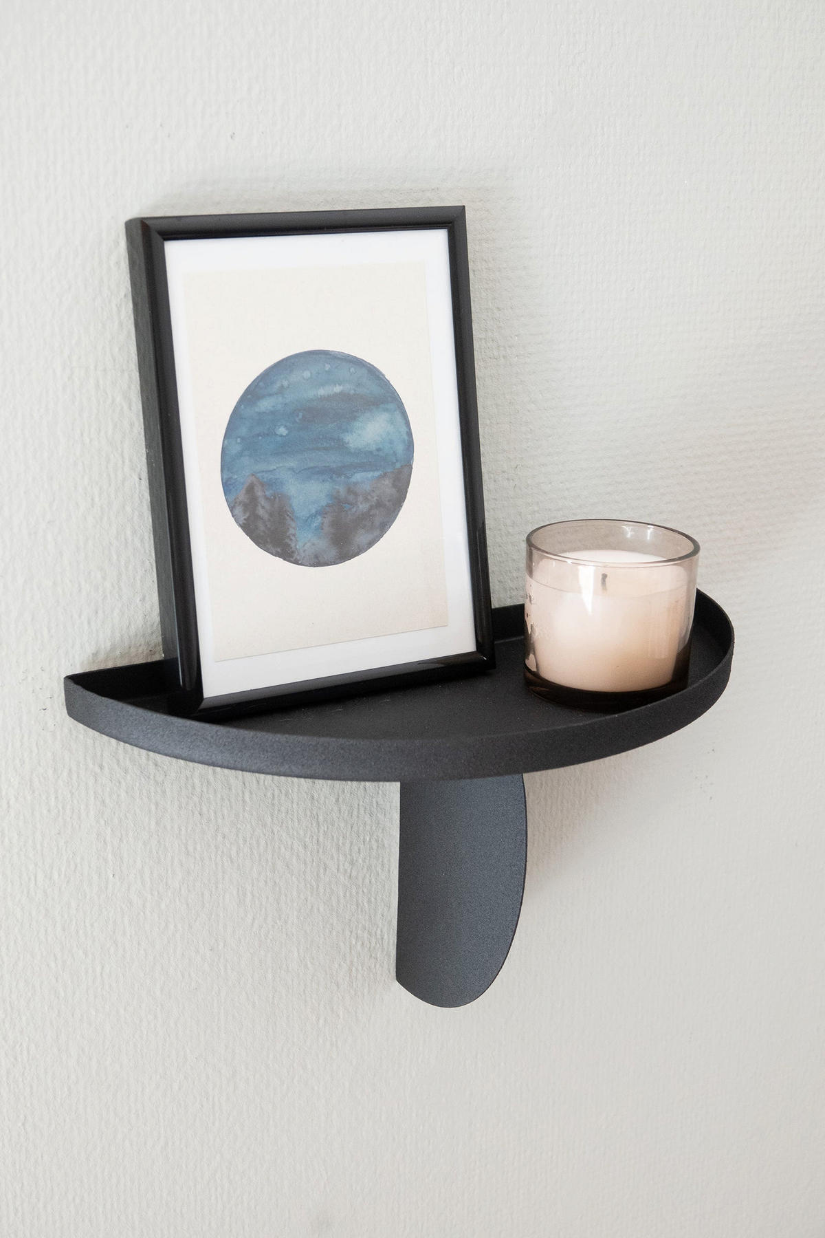 WANDREGAL Melik in Schwarz 25 cm - Schwarz, Metall (15/22/25cm) - LaLe Living