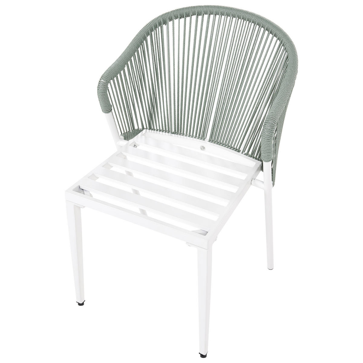 STUHL 2er-Set und Sitzkissen Metall Grün Paranea - Beige/Weiß, Metall (46/80/47cm) - Beliani