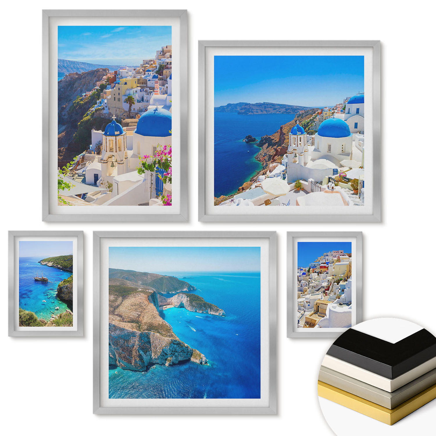 ArtPrintCave Wandbilder Silber 40x60 cm