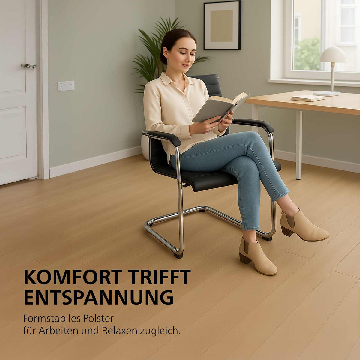 SCHWINGSTUHL Metall Schwarz - Schwarz, Metall (55/90/62cm) - CLP