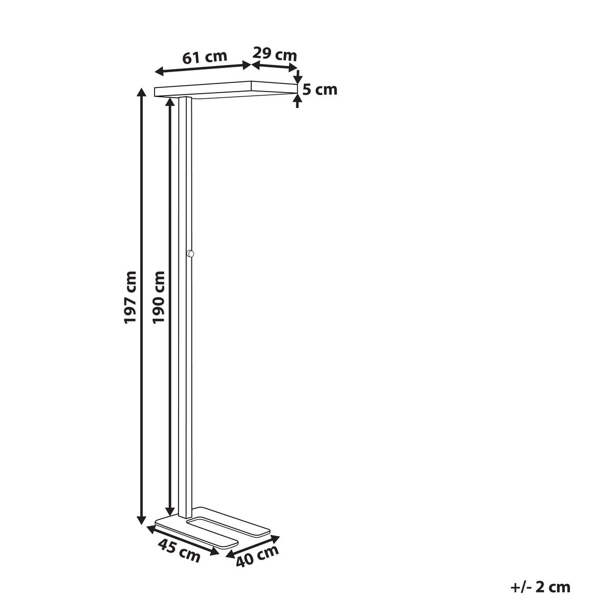 STEHLAMPE Taurus 61/29/197 cm - Weiß, Metall (61/29/197cm) - Beliani