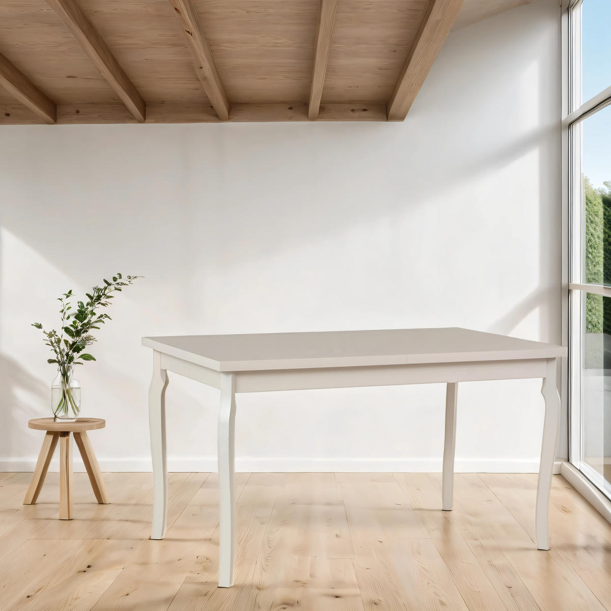 ESSTISCH Alba 5, 140-180/80 cm - Kaschmir/Cappuccino, Holz (80/140/78cm) - Leaf Design