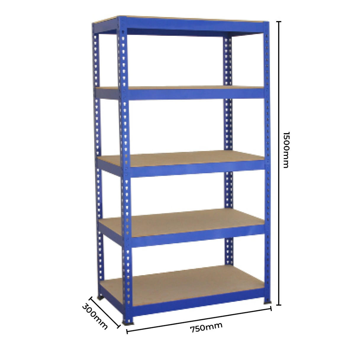 LAGERREGAL 2 x T-RAX Blaue 75cm x 150cm x 30cm - Blau, Metall (1/150/1cm) - Monstershop