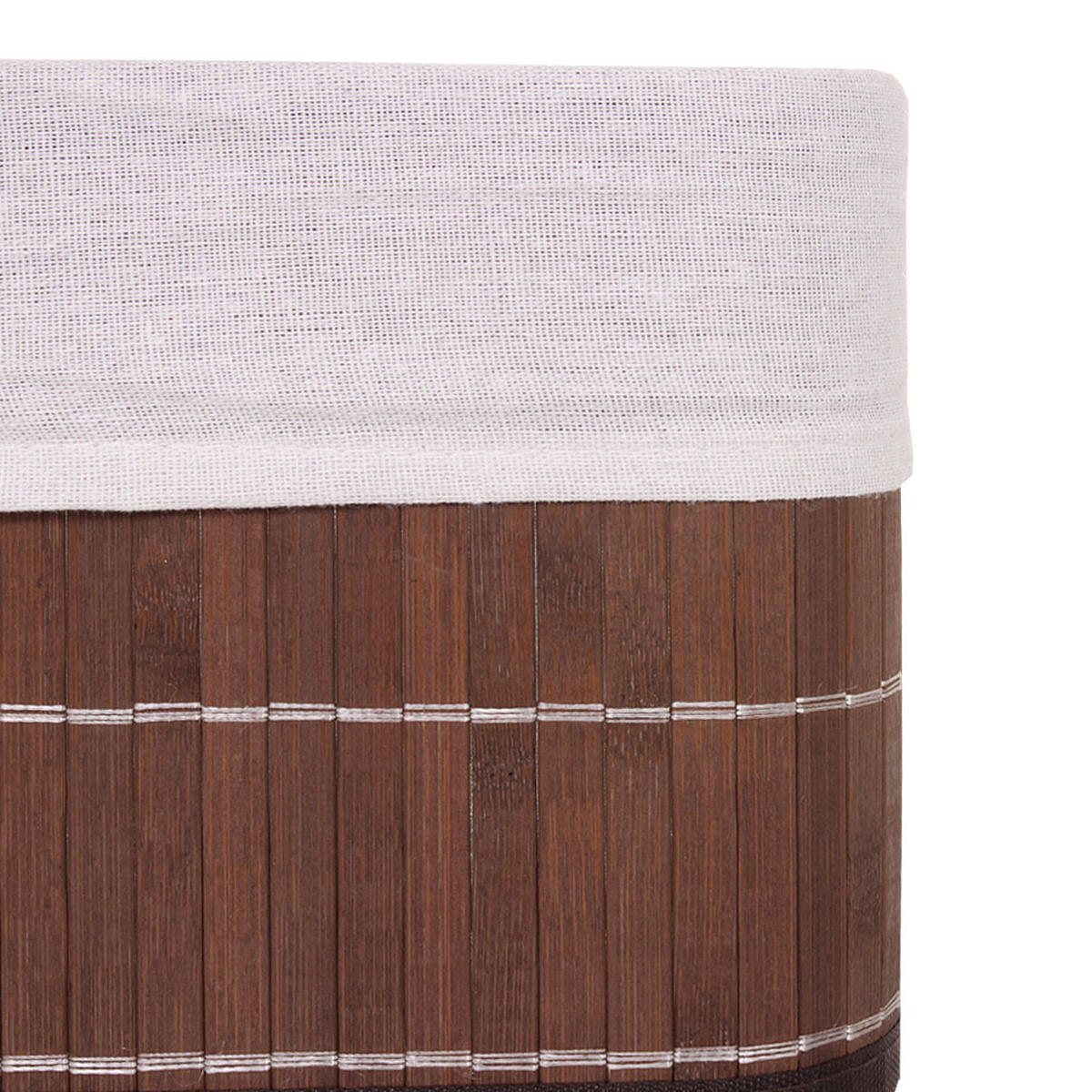 AUFBEWAHRUNGSKORB Braun, Cremeweiß 4-teilig-Set - Creme/Braun, Holz (21/33/33cm) - MCW