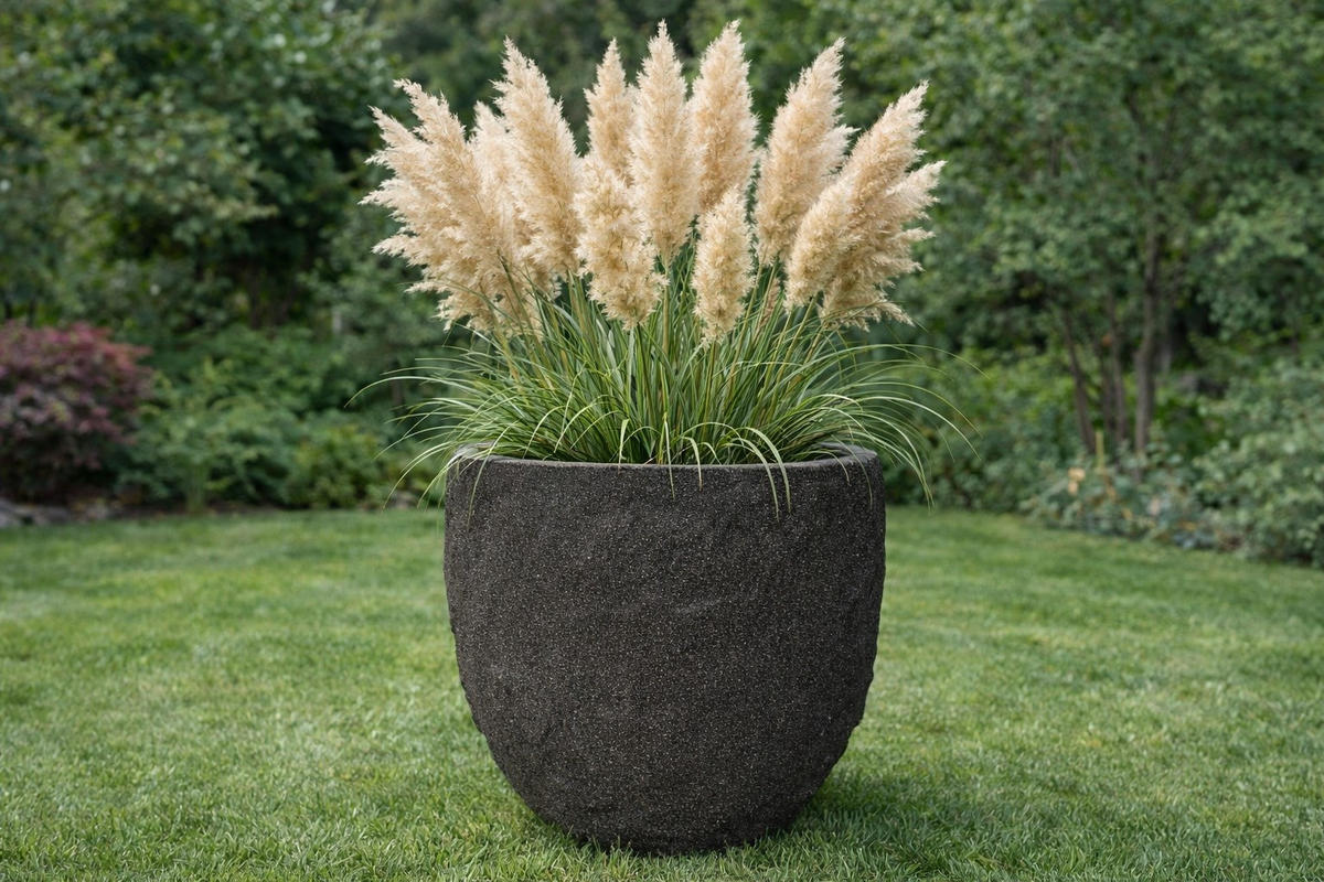 PFLANZKASTEN The Rock 45x40 cm, Steinoptik Anthrazit, Fiberstone - Anthrazit, Kunststoff (45/40/45cm) - dasmöbelwerk