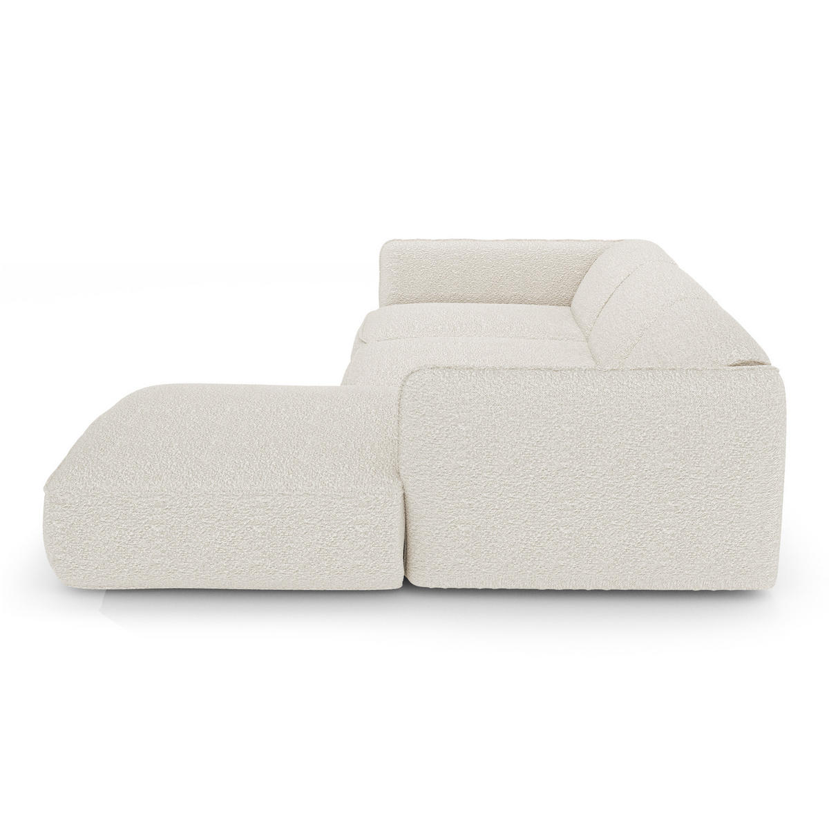 ECKSOFA RECHTS Bouclé-Stoff Creme 272cm - Creme, Textil (272/165cm) - Sia Home