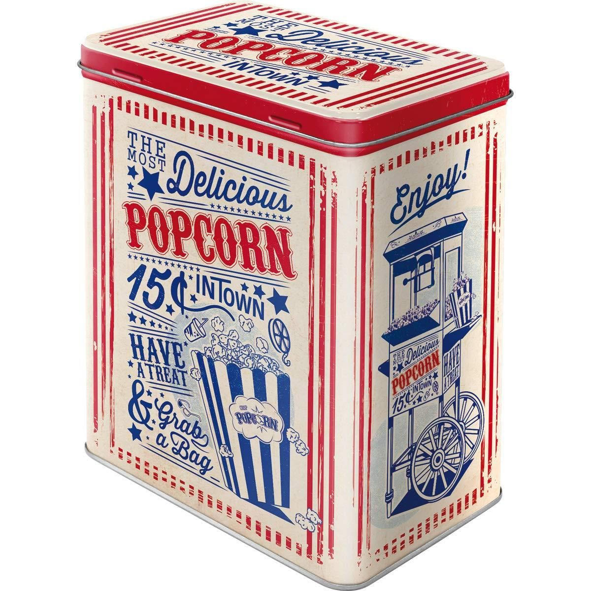 VORRATSDOSE L USA Popcorn - Multicolor, Metall (14/20/10cm) - Nostalgic-Art