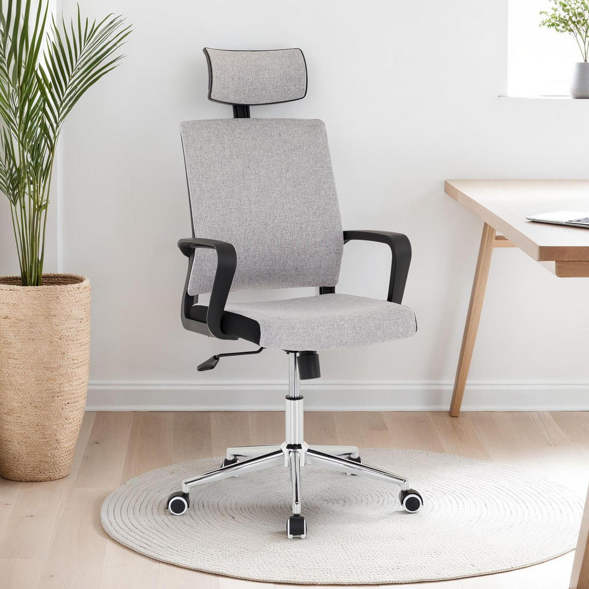 BÜRODREHSTUHL HERRY grau - Grau, Textil (57/124/62cm) - IDIMEX