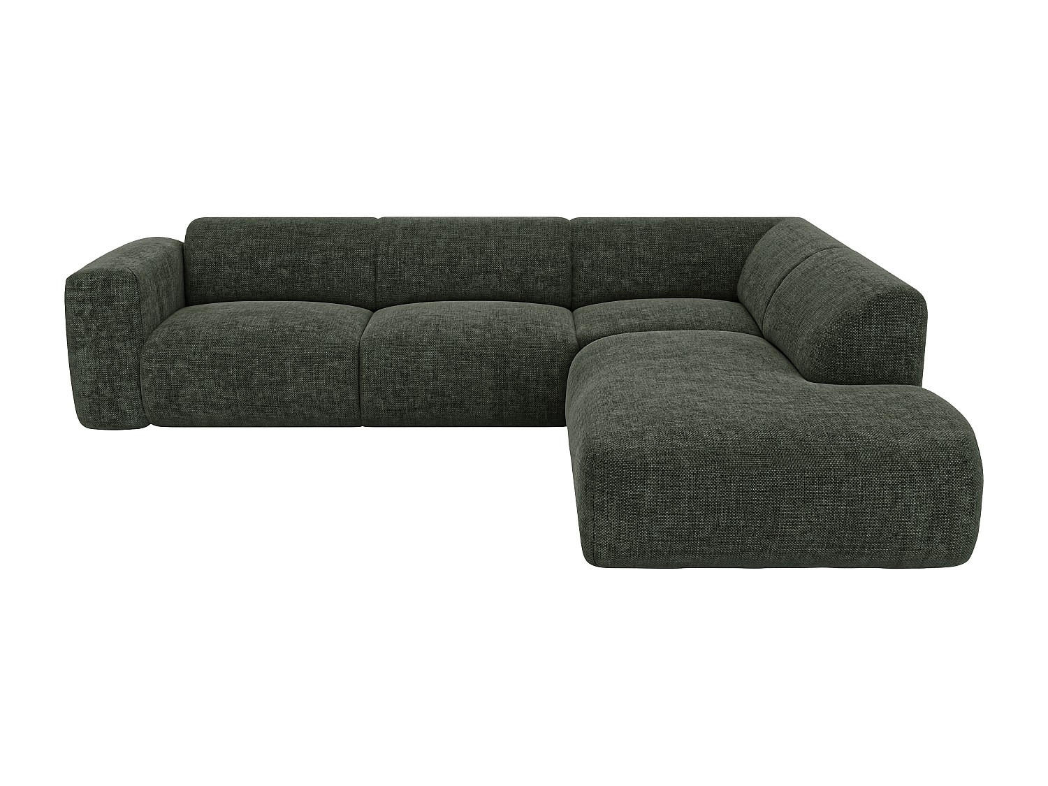 SOFA - 6 Personen - stoff - grün Pogni - Grün, Textil (269/73/221cm) - Vente-Unique