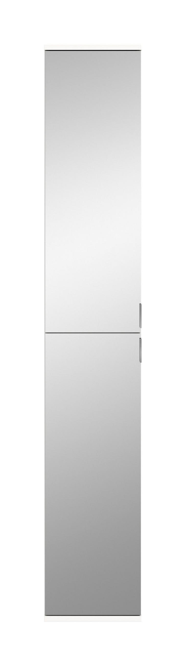 SPIEGELSCHRANK Projekt X Garderobe in weiß Nachbildung und Spiegelglas B/H/T: 30x193x34 cm - Weiß, Holzwerkstoff (30/193/34cm)