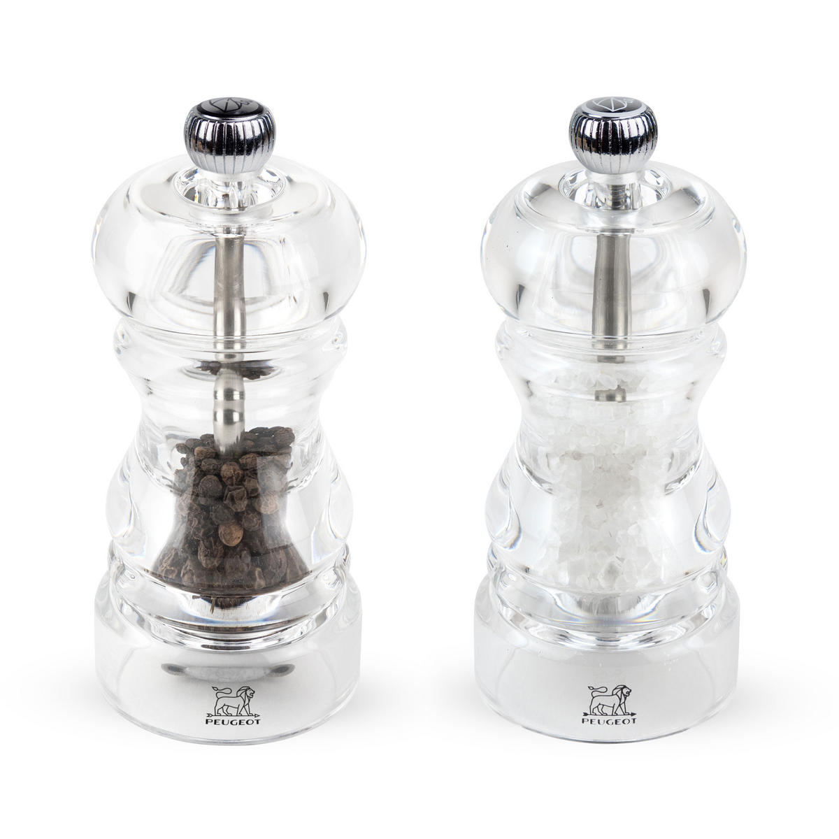 MÜHLENSET Nancy 12cm Pfeffer- & Salzmühle Acryl Stahlmahlwerk - Transparent, Kunststoff (11/12/5.5cm) - PEUGEOT