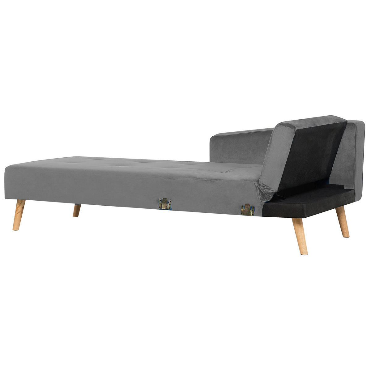 ECKSOFA Samtstoff Grau Vadso - Grau, Textil (303/98cm) - Beliani