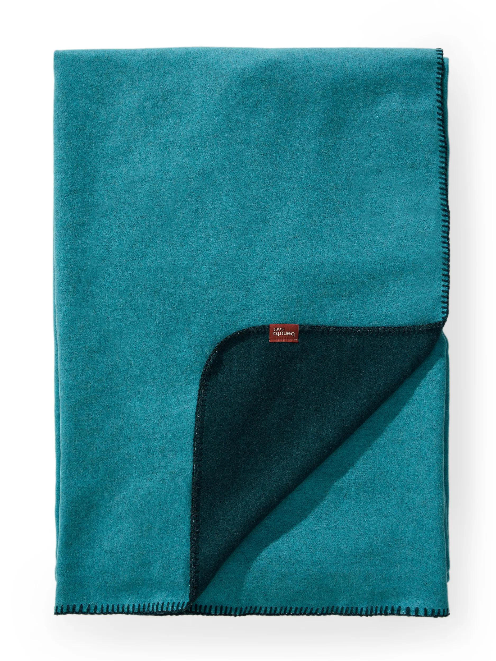 DECKE Mona Türkis 140/200 cm - Türkis, Textil (140/200cm) - benuta