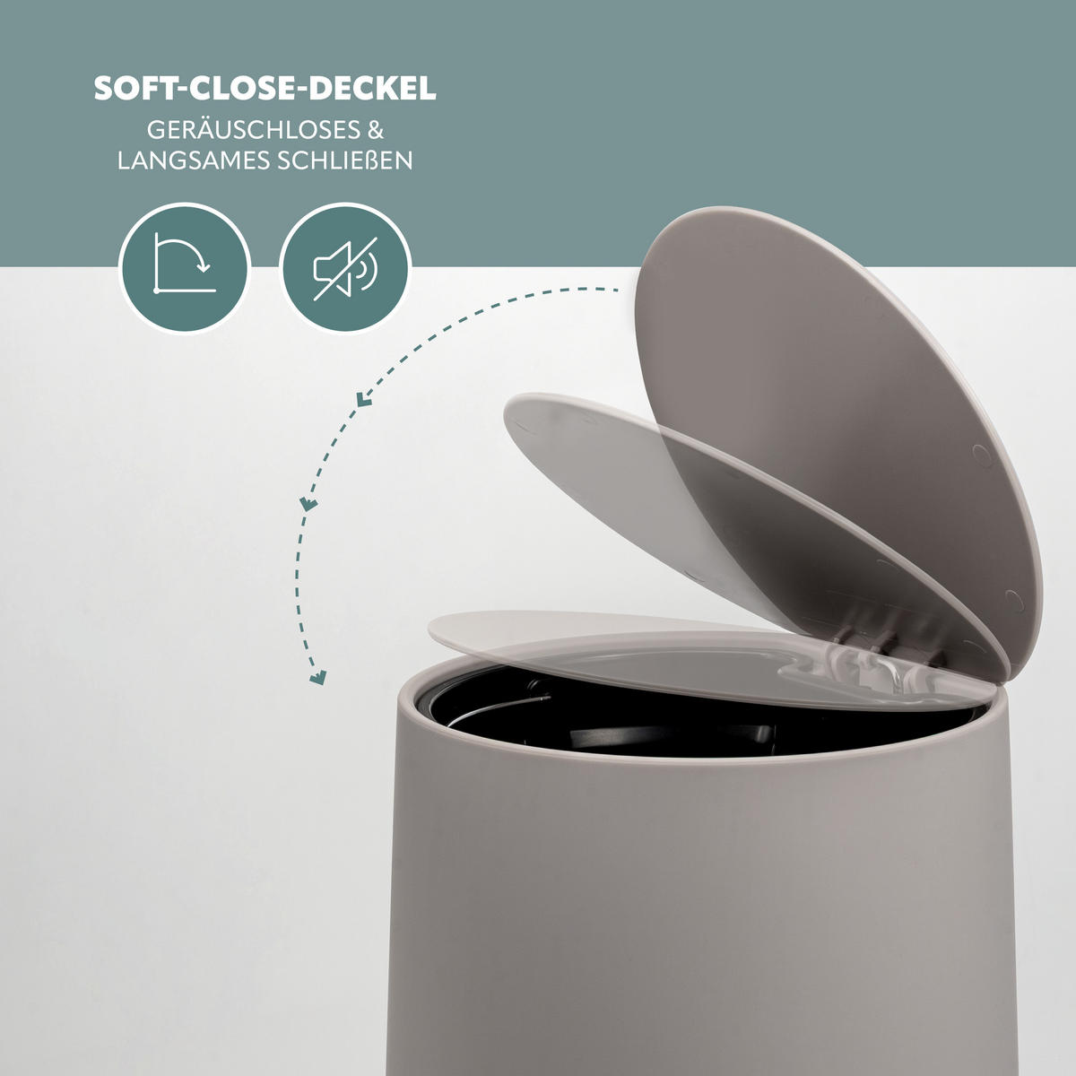 BAD-ACCESSOIRES-SET TESERO, Soft-Touch, taupe - Taupe, Kunststoff (22.5/25.5/25cm) - eluno