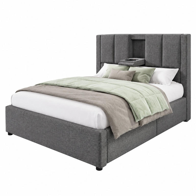 Beauniv Polsterbett Grau 90x200 cm