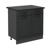 KÜCHENUNTERSCHRANK R-Line Anthrazit Landhaus 80 cm , AP Anthrazit - Anthrazit, Holzwerkstoff (80/81.6/60cm) - Vicco