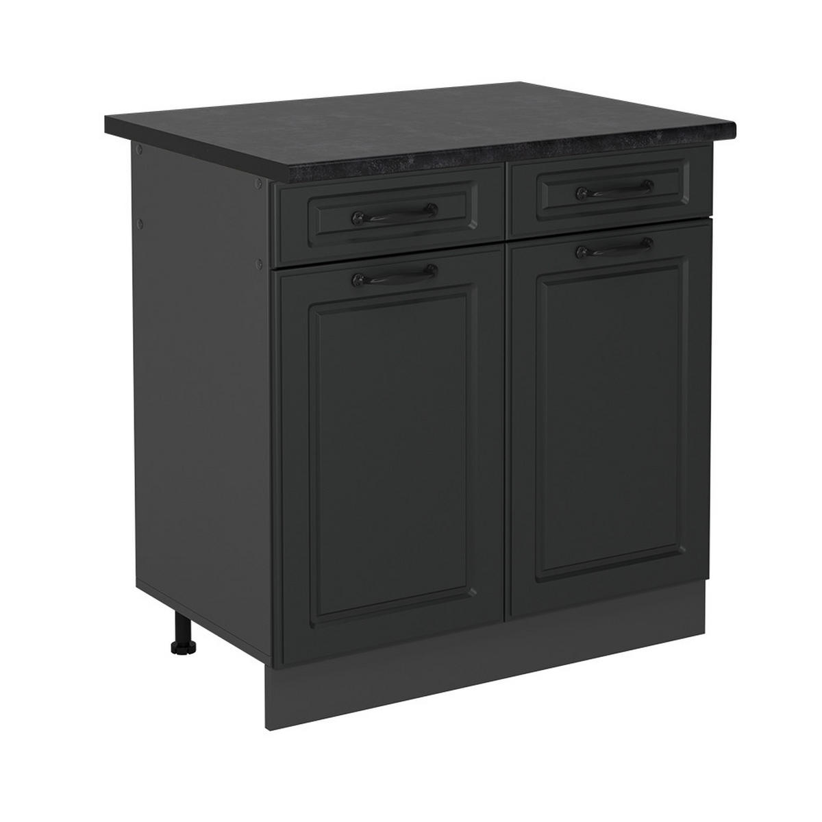 KÜCHENUNTERSCHRANK R-Line Anthrazit Landhaus 80 cm , AP Anthrazit - Anthrazit, Holzwerkstoff (80/81.6/60cm) - Vicco