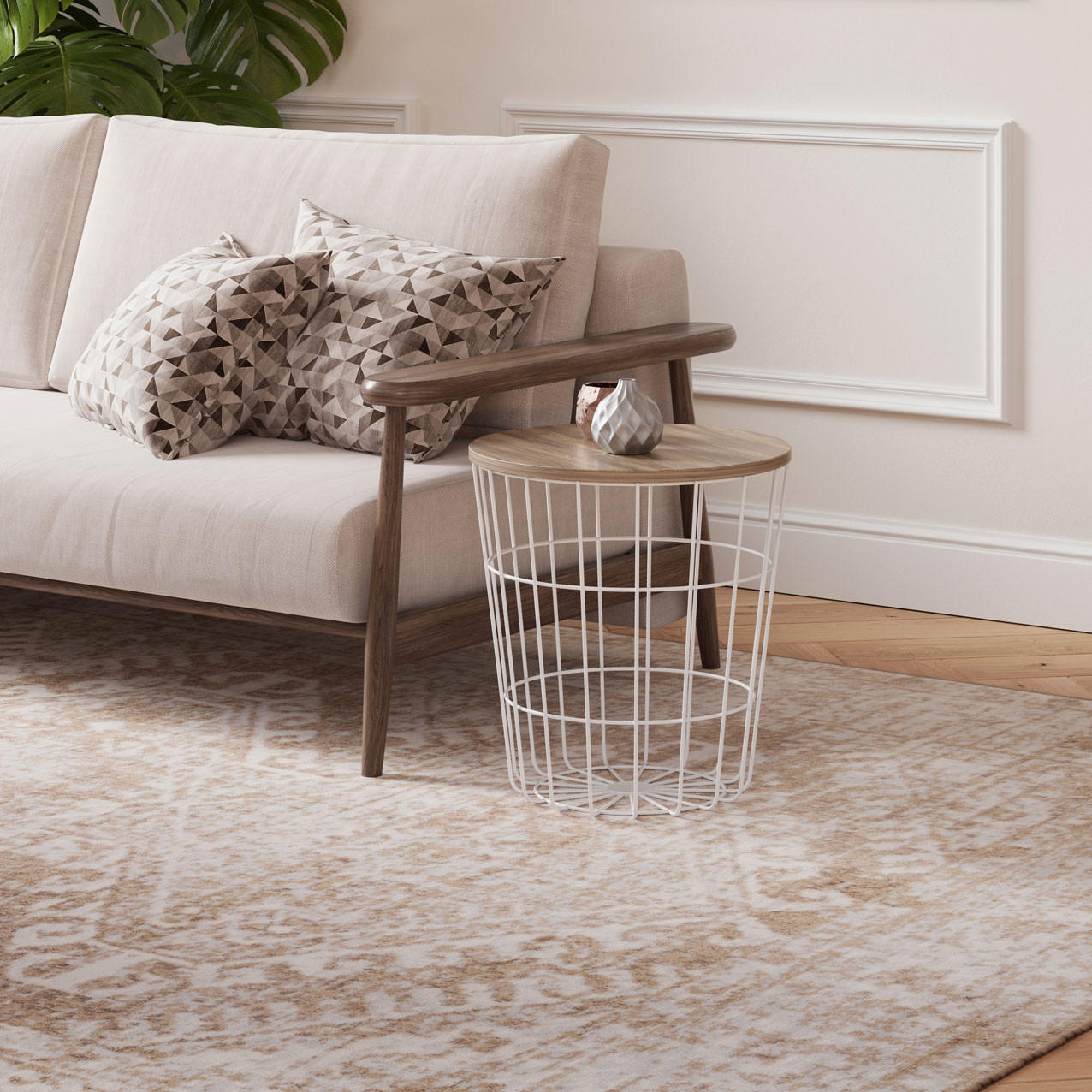 VINTAGE-TEPPICH Sophia Grau - Beige, Textil (60/240cm) - Kukoon Rugs