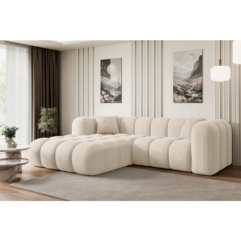 Thumbnail - Altdecor Ecksofa, Beige, Textil, 5-Sitzer, L-Form, Ottomane links, 242x190 cm, Wohnzimmer, Sofas & Couches, Wohnlandscha...