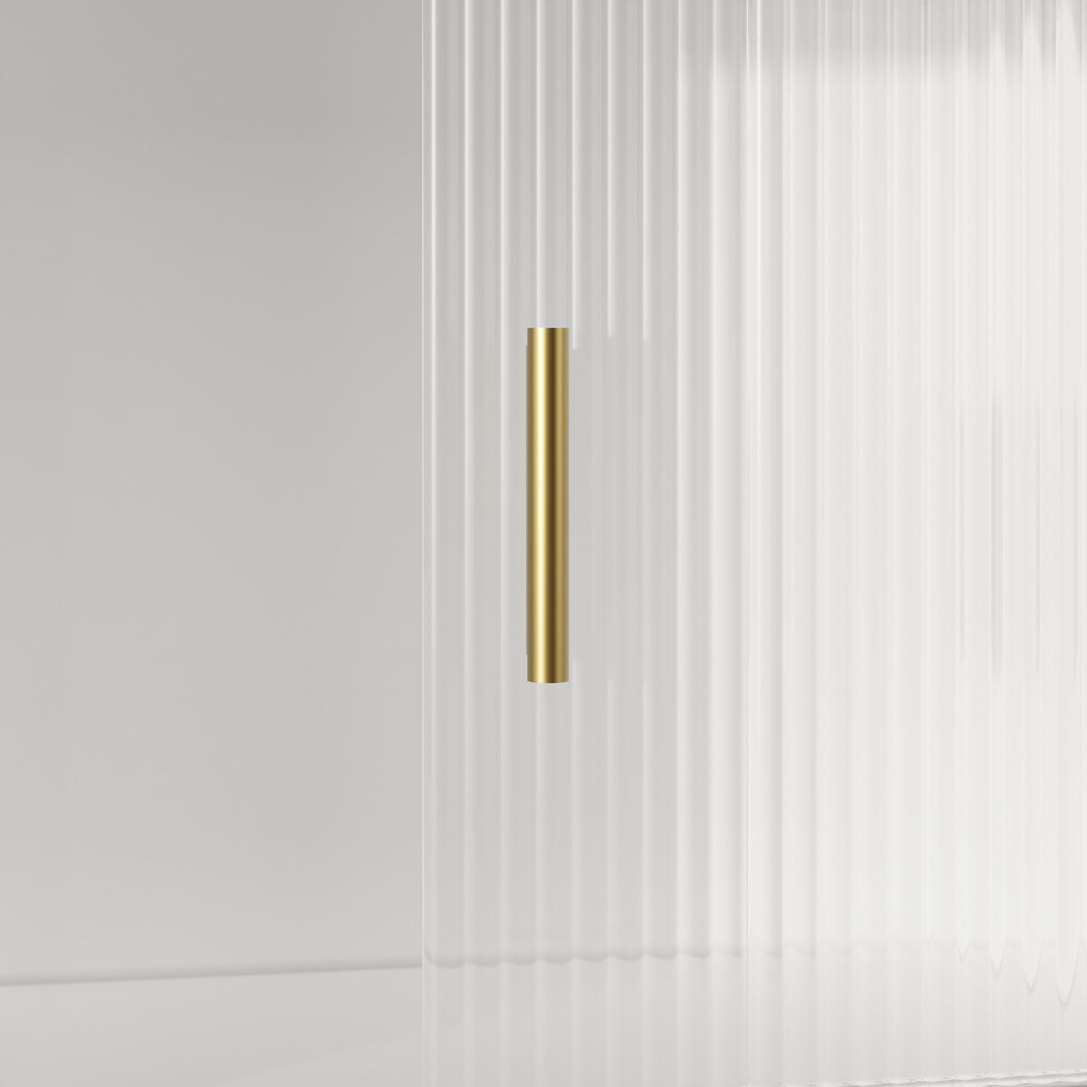 KÜCHENSCHRANK 120x35x167 cm, LED-Beleuchtung, Glastüren, verstellbare Einlegeböden, Weiß - Weiß, Holzwerkstoff (120/167/35cm) - FOHERE