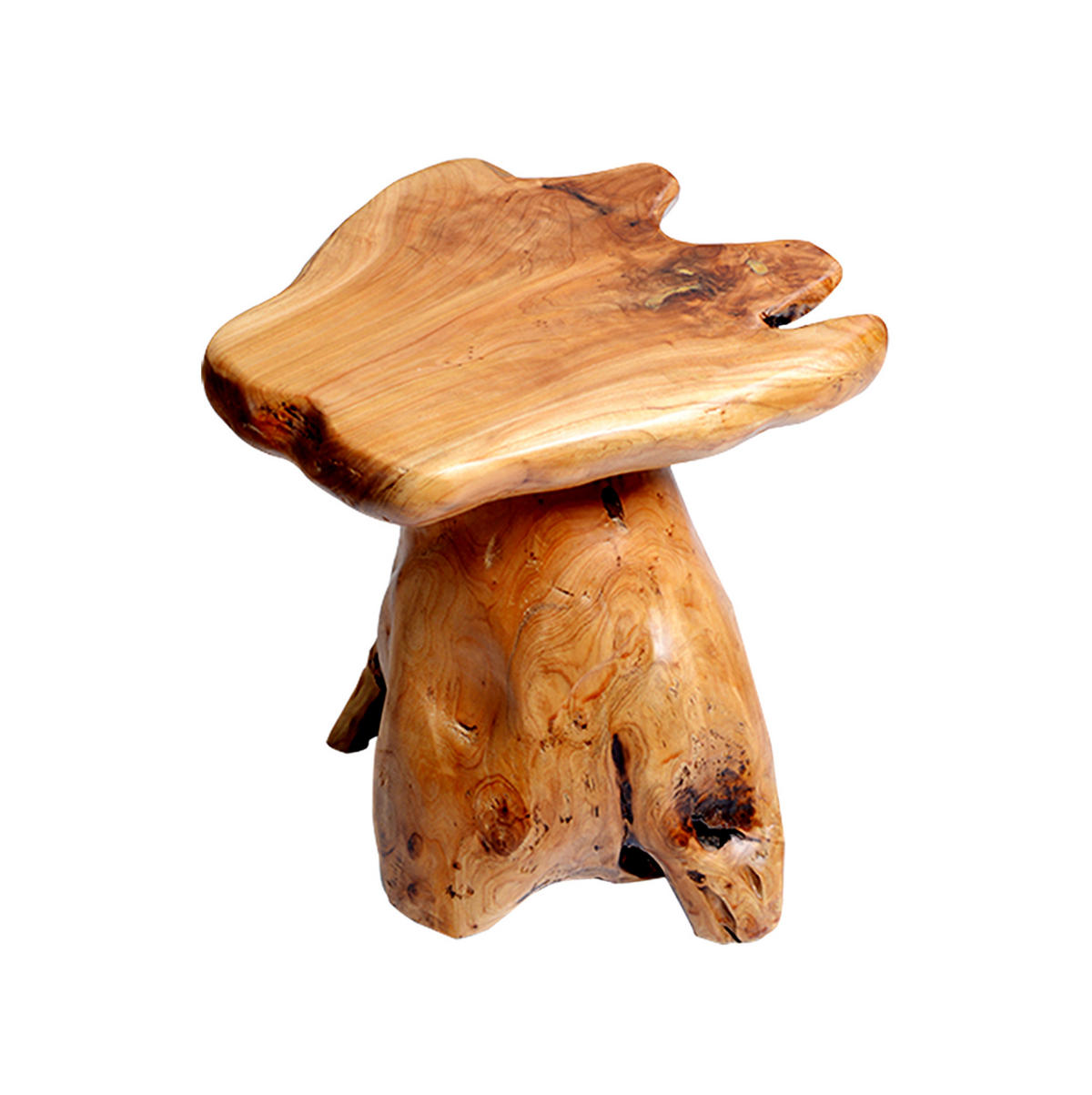 KLUBSKA miza večnamenska iz korenine masivne jelke z naravno nepravilno obliko, Naravna barva lesa - naravne barve, leseni material (35/30/37cm) - Redom
