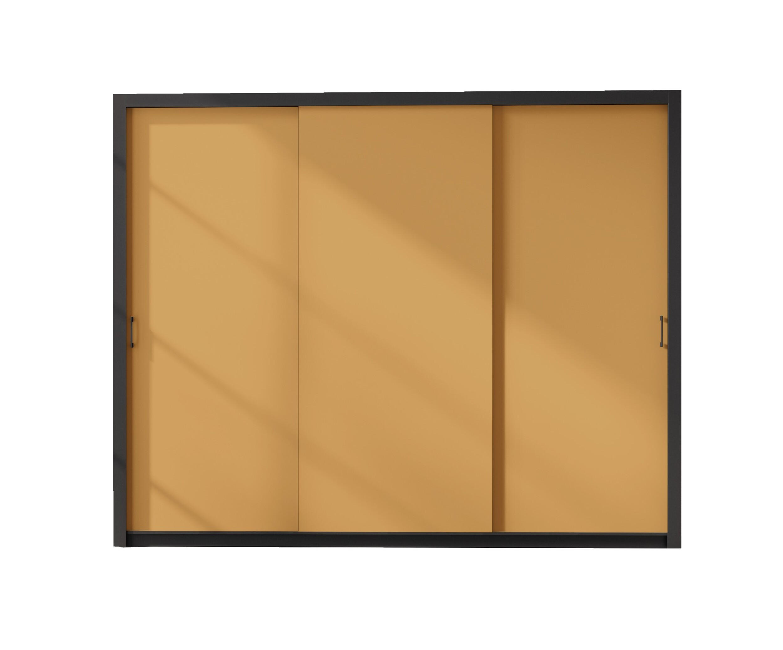SCHIEBETÜRENSCHRANK - Kleiderschrank Sahara - 250 - Gelb - Gelb/Schwarz, Holzwerkstoff (255/206/60cm) - Möblo