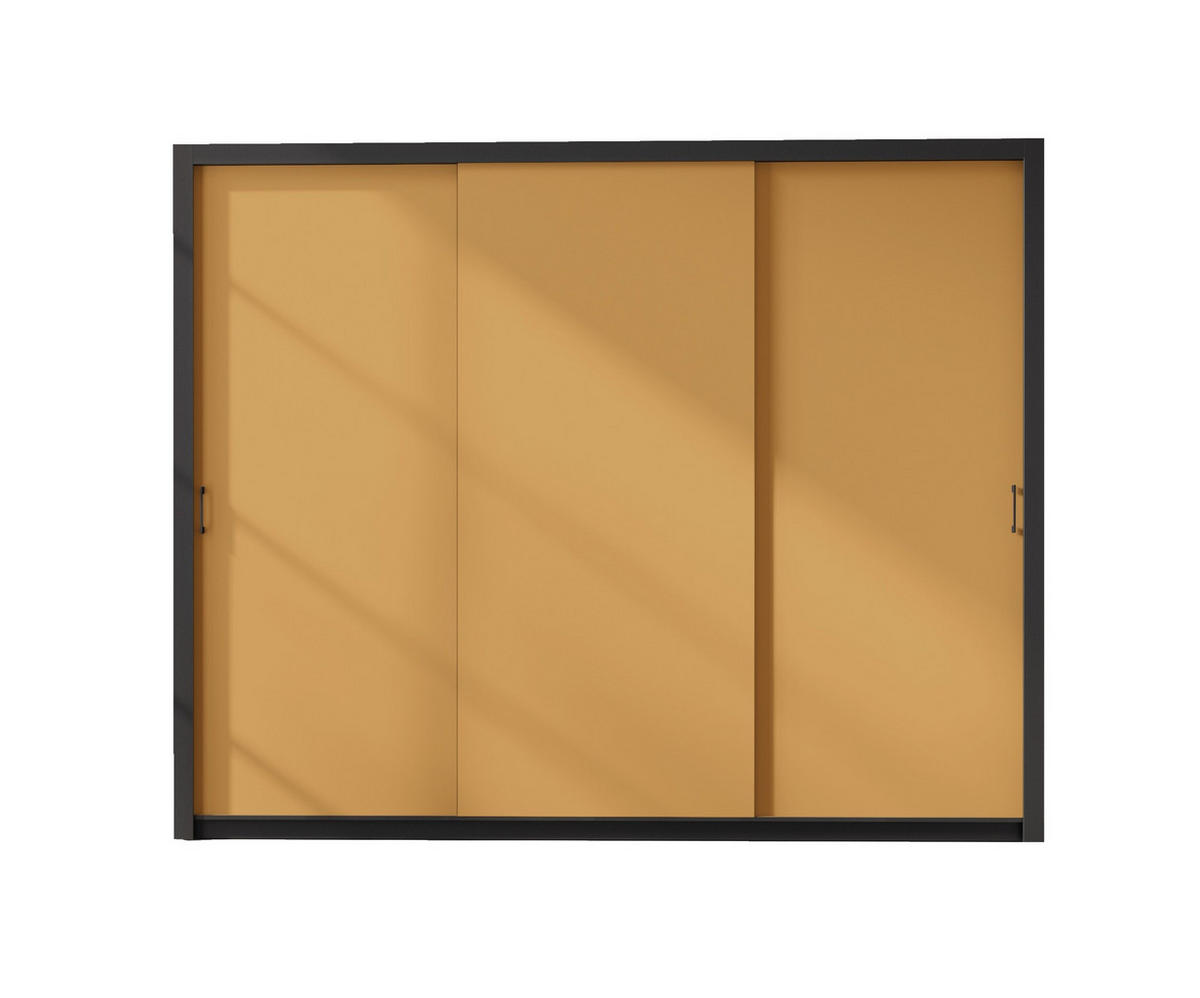 SCHIEBETÜRENSCHRANK - Kleiderschrank Sahara - 250 - Gelb - Gelb/Schwarz, Holzwerkstoff (255/206/60cm) - Möblo