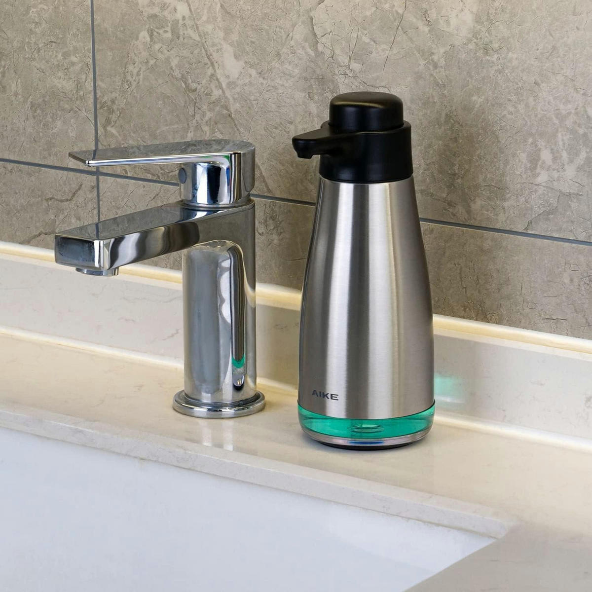 SEIFENSPENDER AK1062 Edelstahl 440 ml Silber Gebürstet - Silberfarben, Metall (8/20/9cm)